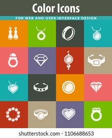 Jewelry vector icons for user interface design
