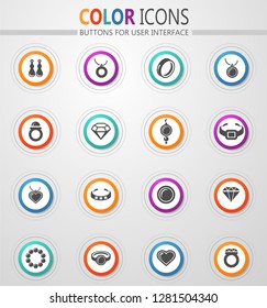 Jewelry vector icons for user interface design