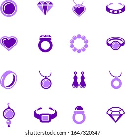 Jewelry vector icons for user interface design