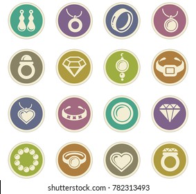 Jewelry vector icons for user interface design