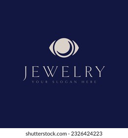 Jewelry vector logo design. Eye and moon logotype. Beauty industry logo template.