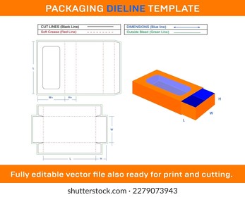 Jewelry Window Box Dieline Template