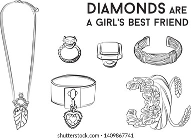 jewelry woman set Fashion vector illustration vector  object isolated ring earrings necklace bracelet