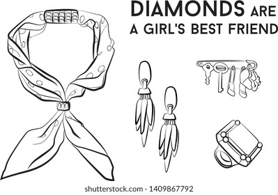 jewelry woman set Fashion vector illustration vector  object isolated ring earrings necklace bracelet