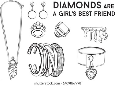 jewelry woman set Fashion vector illustration vector  object isolated ring earrings necklace bracelet