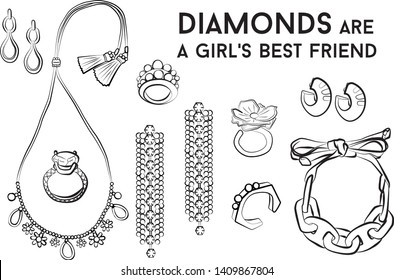 jewelry woman set Fashion vector illustration vector  object isolated ring earrings necklace bracelet