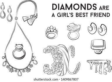 jewelry woman set Fashion vector illustration vector  object isolated ring earrings necklace bracelet