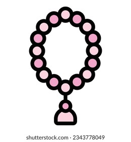 Jewelry yoga icon outline vector. Person pose. Lotus care color flat