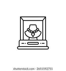 Jewels In The Display Case vector icon. Jewelry icon line style. perfect use for logo, presentation, website, and more. modern icon design outline style