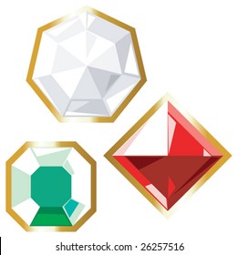 Jewels icons. Vector illustration.