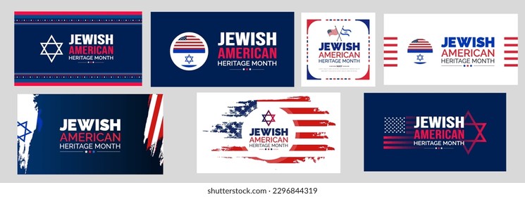 Jewish American Heritage Month background or banner design template set celebrated in may