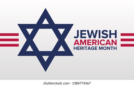 Jewish American Heritage Month. Celebrated in May. Annual recognition of Jewish American achievements in and contributions to the United States of America. Poster, card, banner and background. Vector