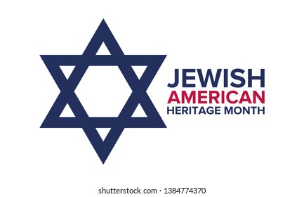 Jewish American Heritage Month. Celebrated in May. Annual recognition of Jewish American achievements in and contributions to the United States of America. Poster, card, banner and background. Vector