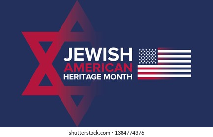 Jewish American Heritage Month. Celebrated in May. Annual recognition of Jewish American achievements in and contributions to the United States of America. Poster, card, banner and background. Vector