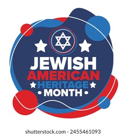 Jewish American Heritage Month. Celebrated annual in May. Jewish American contribution to the history United States. Star of David. Israel symbol. Poster, card, banner and background. Vector svg