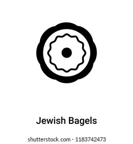 Jewish Bagels icon vector isolated on white background, logo concept of Jewish Bagels sign on transparent background, filled black symbol