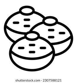 Jewish bakery icon outline vector. Israel flag. Food culture
