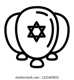 Jewish ballons icon. Outline jewish ballons vector icon for web design isolated on white background