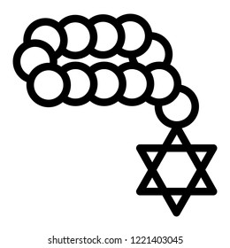 Jewish beads icon. Outline jewish beads vector icon for web design isolated on white background