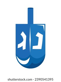 jewish blue dreidel illustration isolated