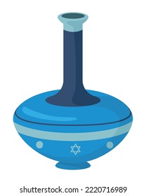 Jewish Blue Wooden Spinning Top Icon