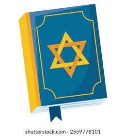 Jewish book with Star of David on cover Vector