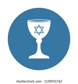 Jewish bowl icon in Badge style  on white background