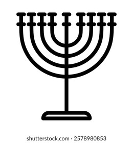 Jewish Candles icon Black and white logo