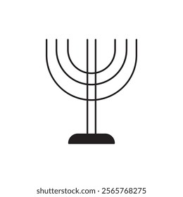 Jewish Candles icon Vector flat thin line illustration