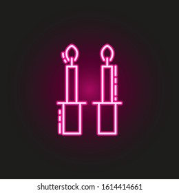 Jewish Candles neon style icon. Simple thin line, outline vector of judaism icons for ui and ux, website or mobile application