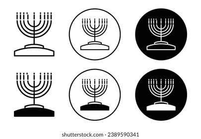 Jewish Candles vector icon illustration set