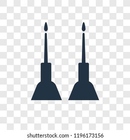 Jewish Candles vector icon isolated on transparent background, Jewish Candles transparency logo concept