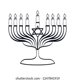 jewish candlestick isolated icon