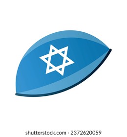 Jewish cap on white background