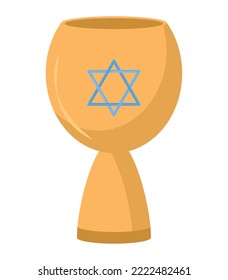 jewish chalice design over white