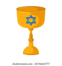 jewish chalice with star isolated design