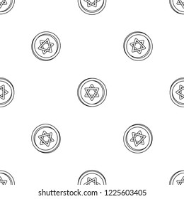 Jewish coin pattern seamless vector repeat geometric for any web design