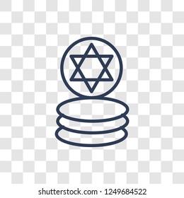 Jewish Coins icon. Trendy linear Jewish Coins logo concept on transparent background from Religion-2 collection