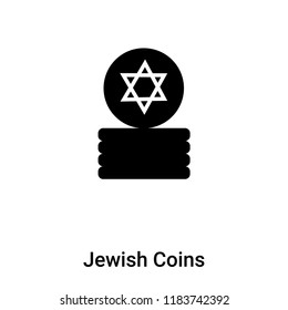 Jewish Coins icon vector isolated on white background, logo concept of Jewish Coins sign on transparent background, filled black symbol