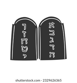 Jewish Commandment Icon Silhouette Illustration. Israel Religion Vector Graphic Pictogram Symbol Clip Art. Doodle Sketch Black Sign.