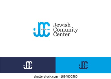 Logo-Design des jüdischen Community Centers für jüdische Organisation Maskottchen und Symbol 