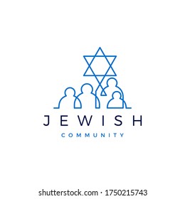 jewish community people family logo vector icon illustration