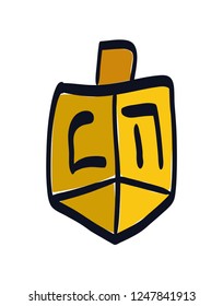 Jewish dreidel hanukkah icon