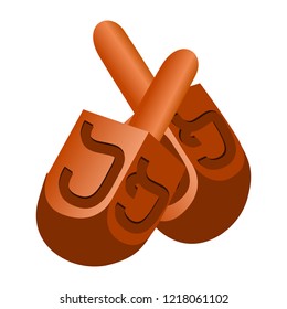 Jewish dreidel icon. Cartoon of jewish dreidel vector icon for web design isolated on white background