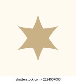 Jewish a dust colored star Magen David with sharp corners vector illustration