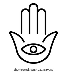 Jewish eye palm icon. Outline jewish eye palm vector icon for web design isolated on white background
