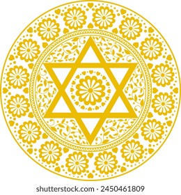 Jewish festive cut out plate mandala