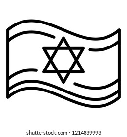 Jewish flag icon. Outline jewish flag vector icon for web design isolated on white background