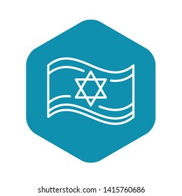 Jewish flag icon. Outline jewish flag vector icon for web design isolated on white background