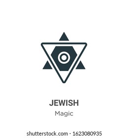 Jewish glyph icon vector on white background. Flat vector jewish icon symbol sign from modern magic collection for mobile concept and web apps design.